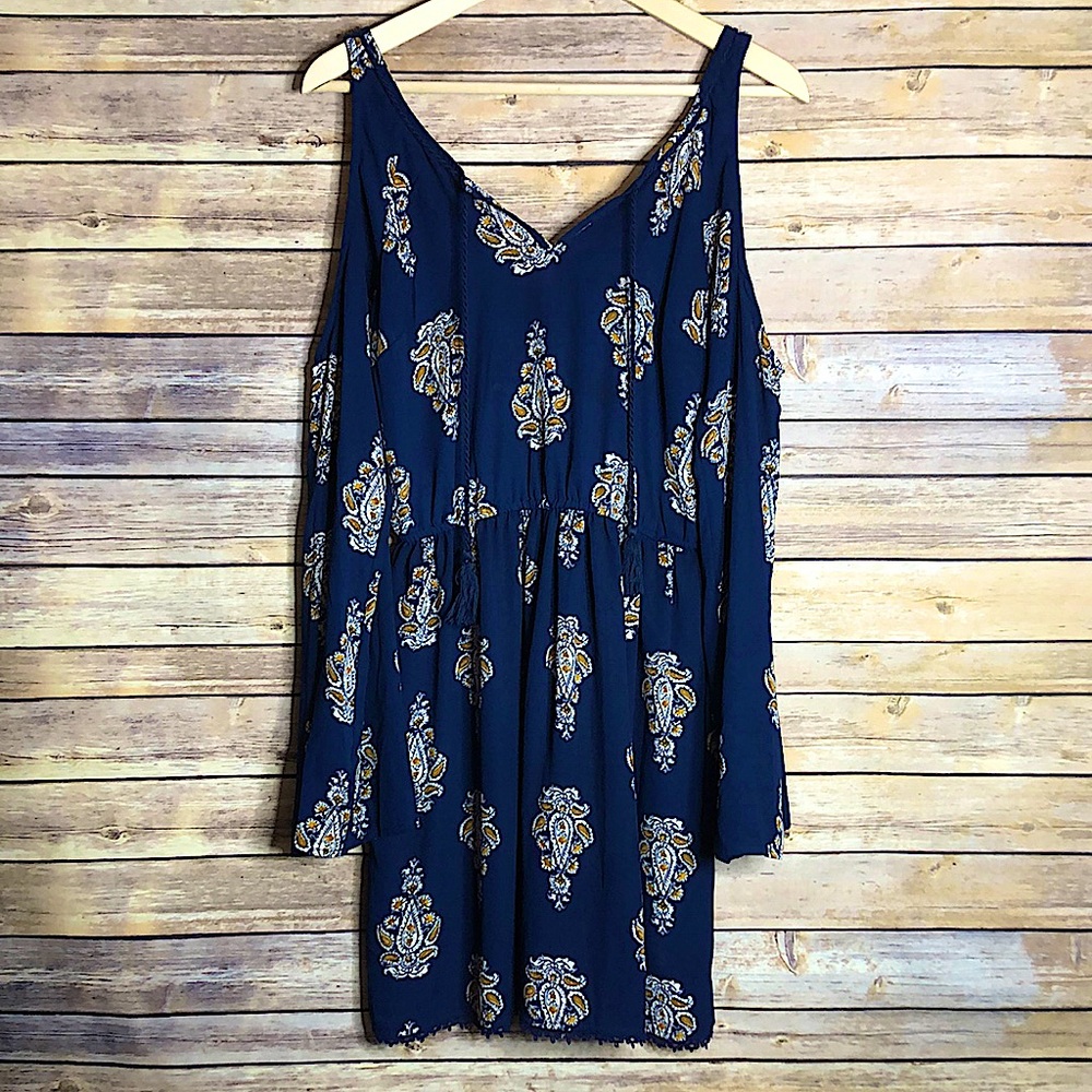 Xhiliration M Blue Cold Shoulder Dress